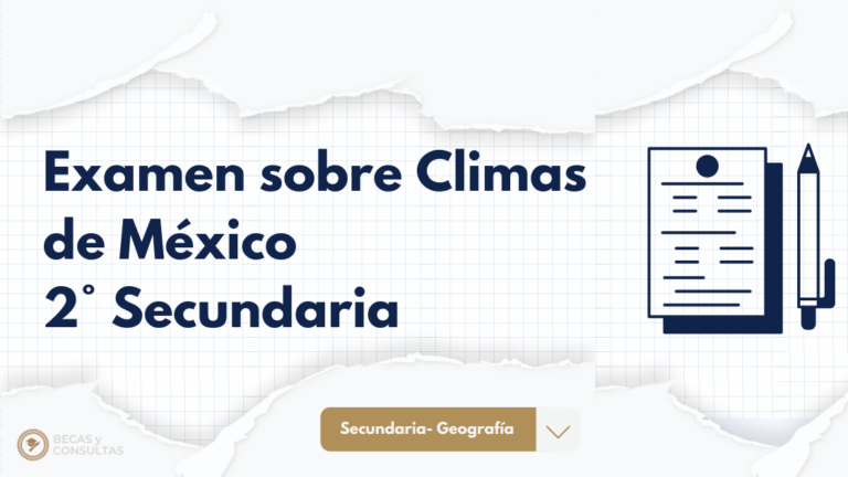 Examen sobre Climas de México 2° Secundaria geo